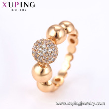 15071 neueste Mode Design Perle Form künstliche Zirkon gepflastert goldenen Fingerring